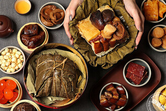 晶華推出四款頂級粽禮 隆「粽」介紹以香港盆菜為發想600克的「頂級盆菜裏蒸粽」