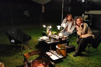拉拉山露營中，19度還要穿外套， 一起來烤香腸