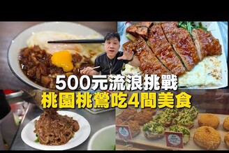 【流浪挑戰ep9】500元吃4間桃園鶯歌美食  超好吃沙茶炒羊肉麵  意外發現超好吃土雞荷包蛋滷肉飯小店   酥脆紅燒肉  踩雷一間不好吃的老店啊！日本傳來的炸麵包
